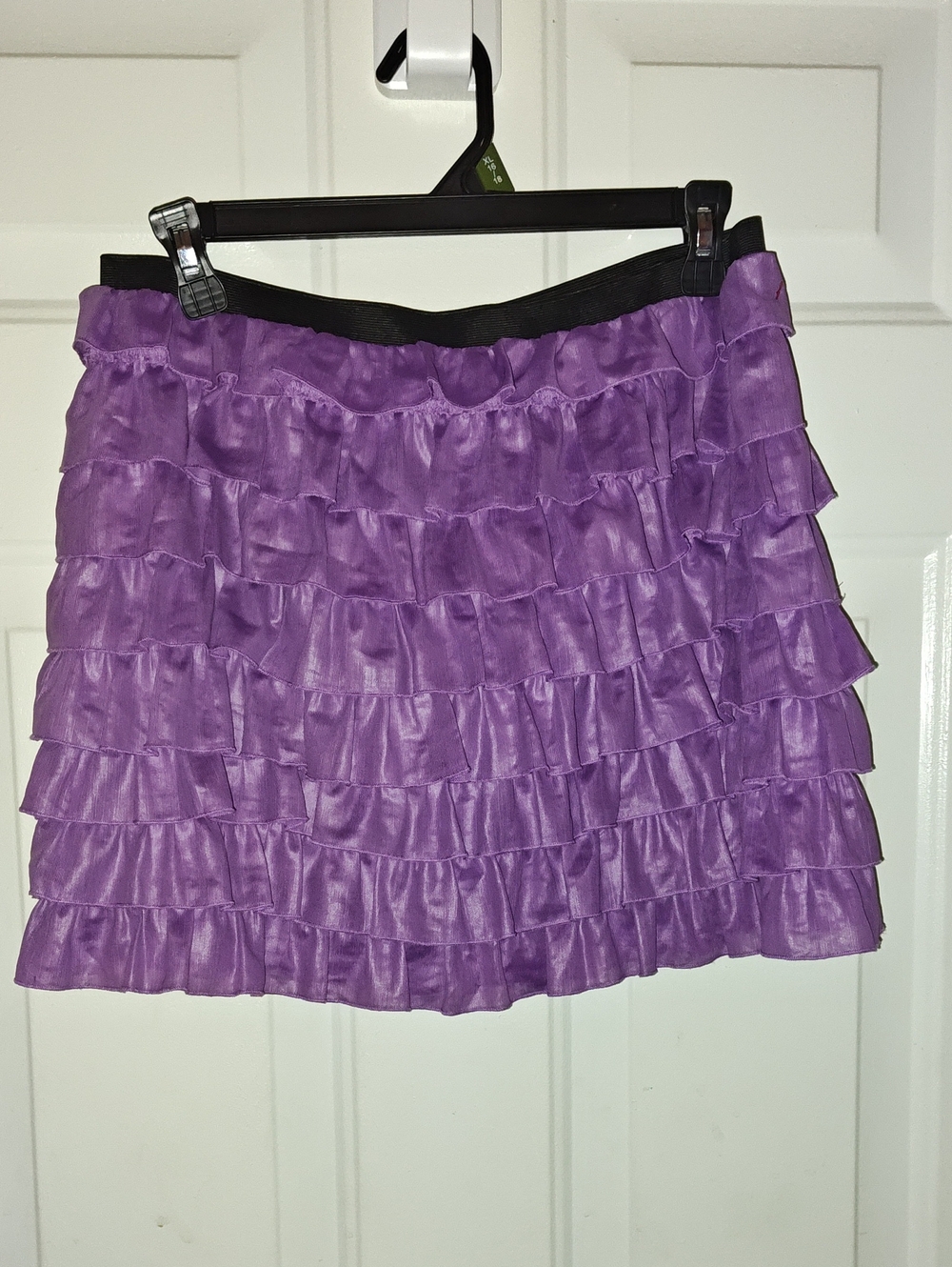 LaRok Purple Tiered Ruffle Mini Skirt